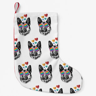 Petite Chaussette De Noël Chien de berger allemand avec la Saint-Valentin co