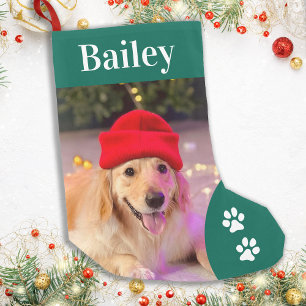 Petite Chaussette De Noël Chien de compagnie photo personnalisée Vacances ve