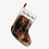 Petite Chaussette De Noël Chien de Dachshund (Devant (Accrochage))