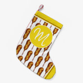 Petite Chaussette De Noël Chien de maïs avec carnaval de moutarde Monogramme (Devant (Accrochage))