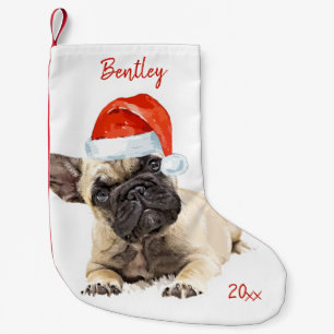 Petite Chaussette De Noël Chien de Noël Chien de Père Noël Mignonne Chien