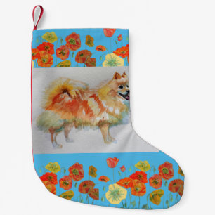 Petite Chaussette De Noël Chien de Noël de Spitz Pomeranian