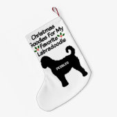 Petite Chaussette De Noël Chien de Noël Favori Labradoodle (Dos (Accrochage))