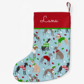 Petite Chaussette De Noël Chien de Noël italien Greyhound (Dos)