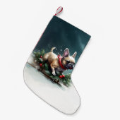 Petite Chaussette De Noël Chien de Noël neige hiver (Devant (Accrochage))