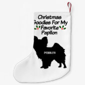 Petite Chaussette De Noël Chien de Papillon préféré de Noël (Dos)