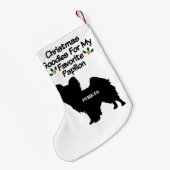 Petite Chaussette De Noël Chien de Papillon préféré de Noël (Dos (Accrochage))