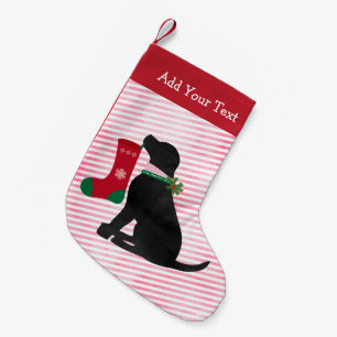 Petite Chaussette De Noël Chien de Preppy du laboratoire noir de Noël person