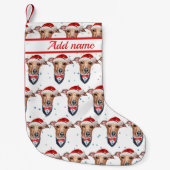 Petite Chaussette De Noël Chien de race italienne Greyhound Noël (Devant)