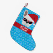 Petite Chaussette De Noël Chien de taureau blanc de Noël (Devant (Accrochage))