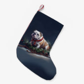 Petite Chaussette De Noël Chien de taureau neige hiver (Devant (Accrochage))
