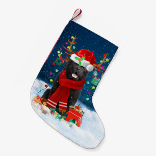 Petite Chaussette De Noël Chien de Terre-Neuve avec cadeaux de Noël