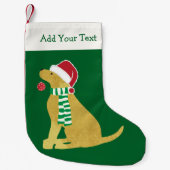 Petite Chaussette De Noël Chien de vacances de Noël Jaune (Devant)