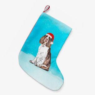 Petite Chaussette De Noël Chien d'épagneul de springer anglais dans le