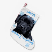 Petite Chaussette De Noël Chien du Labrador Retriever Cute Snow Puppe (Devant (Accrochage))