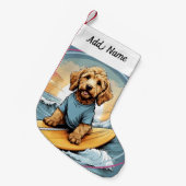 Petite Chaussette De Noël Chien Goldendoodle (Devant (Accrochage))