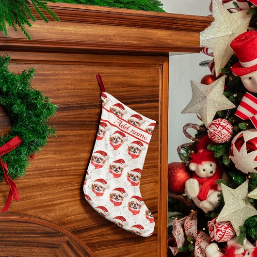 Petite Chaussette De Noël Chien japonais race Étoiles de Noël