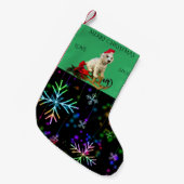 Petite Chaussette De Noël Chien noël bas avec nom personnalisé. (Devant (Accrochage))