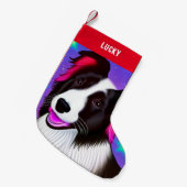 Petite Chaussette De Noël CHIEN Noël Stocking avec nom. (Devant (Accrochage))