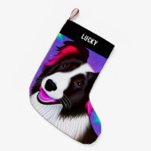 Petite Chaussette De Noël CHIEN Noël Stocking avec nom. (Devant (Accrochage))