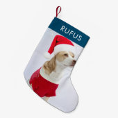 Petite Chaussette De Noël Chien Paw Thème Personnalisé Photo de Noël (Devant (Accrochage))