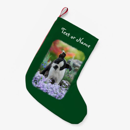 Petite Chaussette De Noël Chien Père Noël personnalisé par chiot mignon de (Devant (Accrochage))