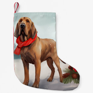 Petite Chaussette De Noël Chien sanglant à Noël de neige