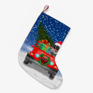 Petite Chaussette De Noël Chien Schnauzer avec cadeaux de Noël