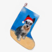 Petite Chaussette De Noël Chien Schnauzer Miniature sur la plage Casquette d (Devant (Accrochage))
