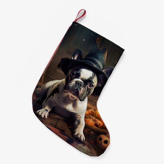 Petite Chaussette De Noël Chien-taureau Citrouille Halloween effrayant (Devant (Accrochage))