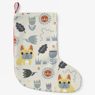 Petite Chaussette De Noël Chien-taureaux français : Répétition florale scand