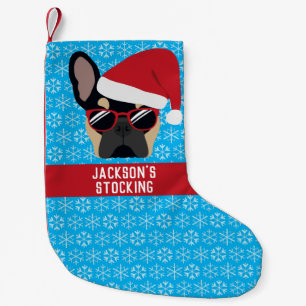 Petite Chaussette De Noël Chien-taureaux français Tan Noir Noël