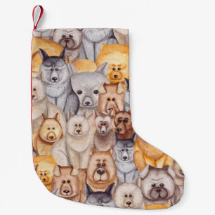 Petite Chaussette De Noël Chiens Aquarellés : Whimsical Seamless Fun