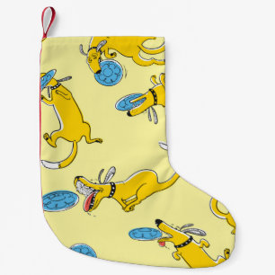 Petite Chaussette De Noël Chiens d'activité mignons vintage motif sans soud