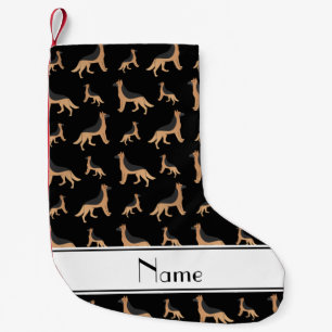 Petite Chaussette De Noël Chiens de berger allemand noirs nommés