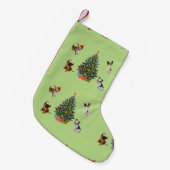 Petite Chaussette De Noël Chiens En Chapeaux De Père Noël (Devant (Accrochage))