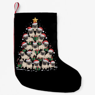 Petite Chaussette De Noël Chiens Pug Arbre de Noël Mignon Noël Chiens Maman