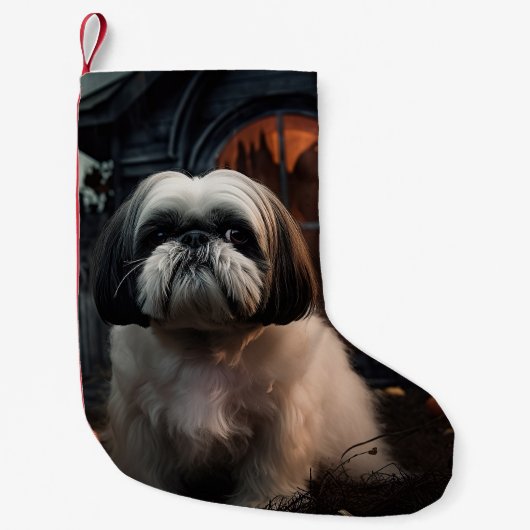 Petite Chaussette De Noël Chih Tzu Halloween effraie (Devant)
