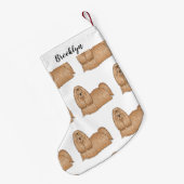 Petite Chaussette De Noël Chih tzu long cheveux dessin de chien (Dos (Accrochage))