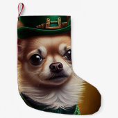 Petite Chaussette De Noël Chihuahua Chien en robe de la Saint Patrick (Devant)