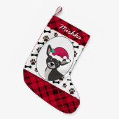 Petite Chaussette De Noël Chihuahua Chien Noël avec un nom de chien personna (Devant (Accrochage))