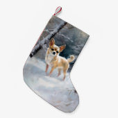 Petite Chaussette De Noël Chihuahua Laisser neiger Noël (Devant (Accrochage))