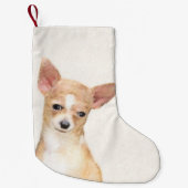 Petite Chaussette De Noël Chihuahua Peinture - Cute Original Chien Art (Devant)
