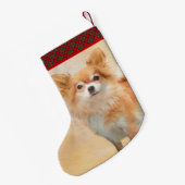 Petite Chaussette De Noël Chihuahua Peinture de Chien à long Haired Art orig (Dos (Accrochage))