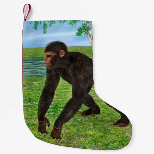 Petite Chaussette De Noël Chimpanzé (Devant)