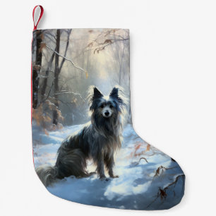 Petite Chaussette De Noël Chinois Crested Laisser Il Neige Noël