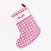 Petite Chaussette De Noël Chinoiserie Cane Trellis in Pink Personalized (Dos (Accrochage))