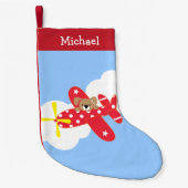 Petite Chaussette De Noël Chiot d'avion mignon Personnalisé (Devant)