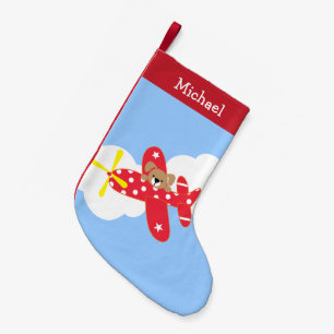 Petite Chaussette De Noël Chiot d'avion mignon Personnalisé