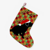 Petite Chaussette De Noël Chiot de Labrador de noir d'édredon de Noël (Devant (Accrochage))